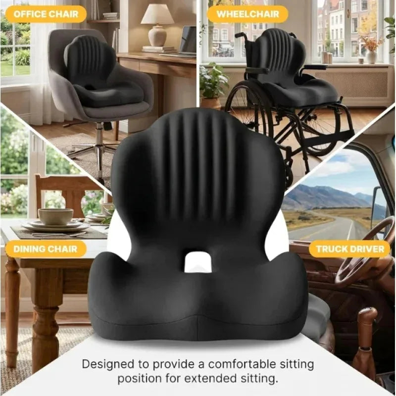 Seat cushion with backrest for office chair, dining chair, wheelchair and car