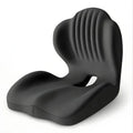 Black ergonomic memory foam seat cushion with integrated backrest